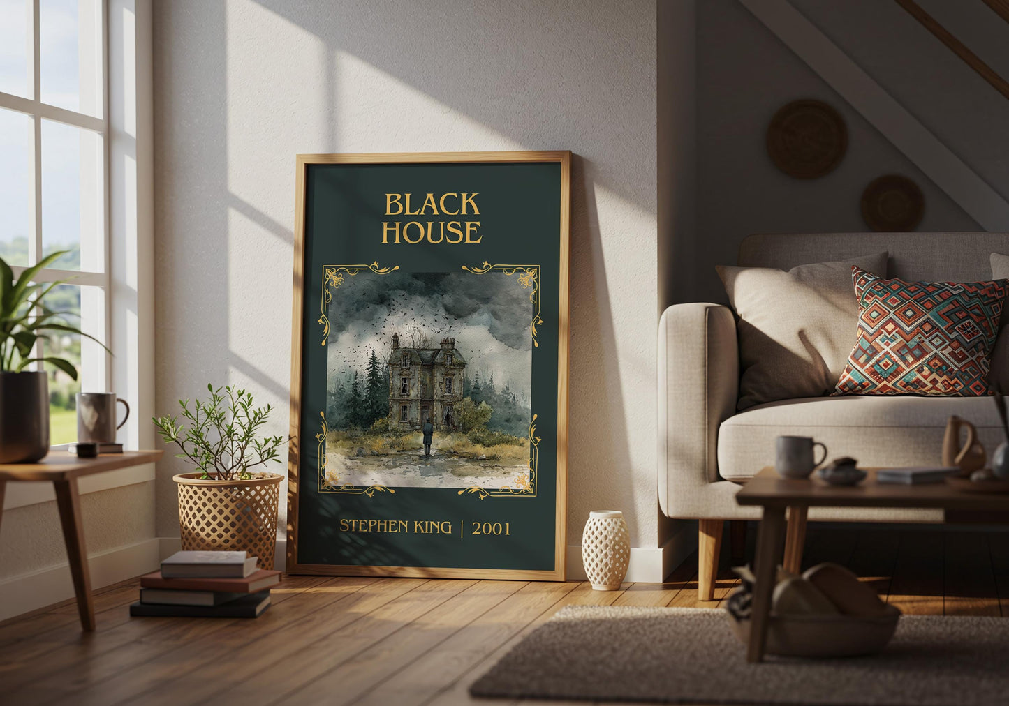 Black House by Stephen King Descriptive Poster Print.Free Delivery Wall Art Author&Blurb Book Artwork Novel Poster Minimalist