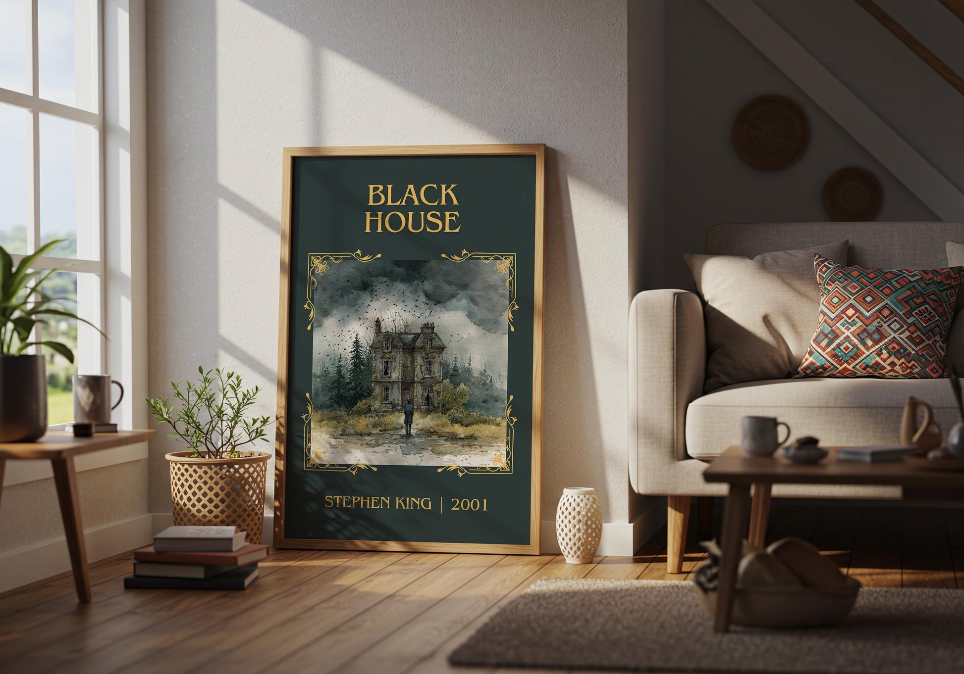 Black House by Stephen King Descriptive Poster Print.Free Delivery Wall Art Author&Blurb Book Artwork Novel Poster Minimalist