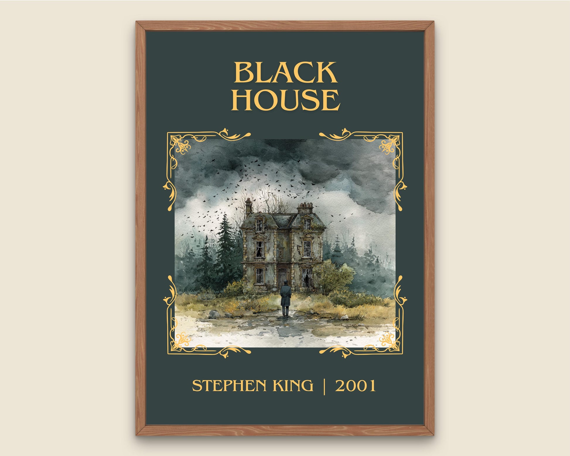 Black House by Stephen King Descriptive Poster Print.Free Delivery Wall Art Author&Blurb Book Artwork Novel Poster Minimalist