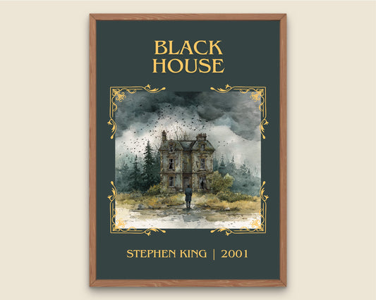 Black House by Stephen King Descriptive Poster Print.Free Delivery Wall Art Author&Blurb Book Artwork Novel Poster Minimalist