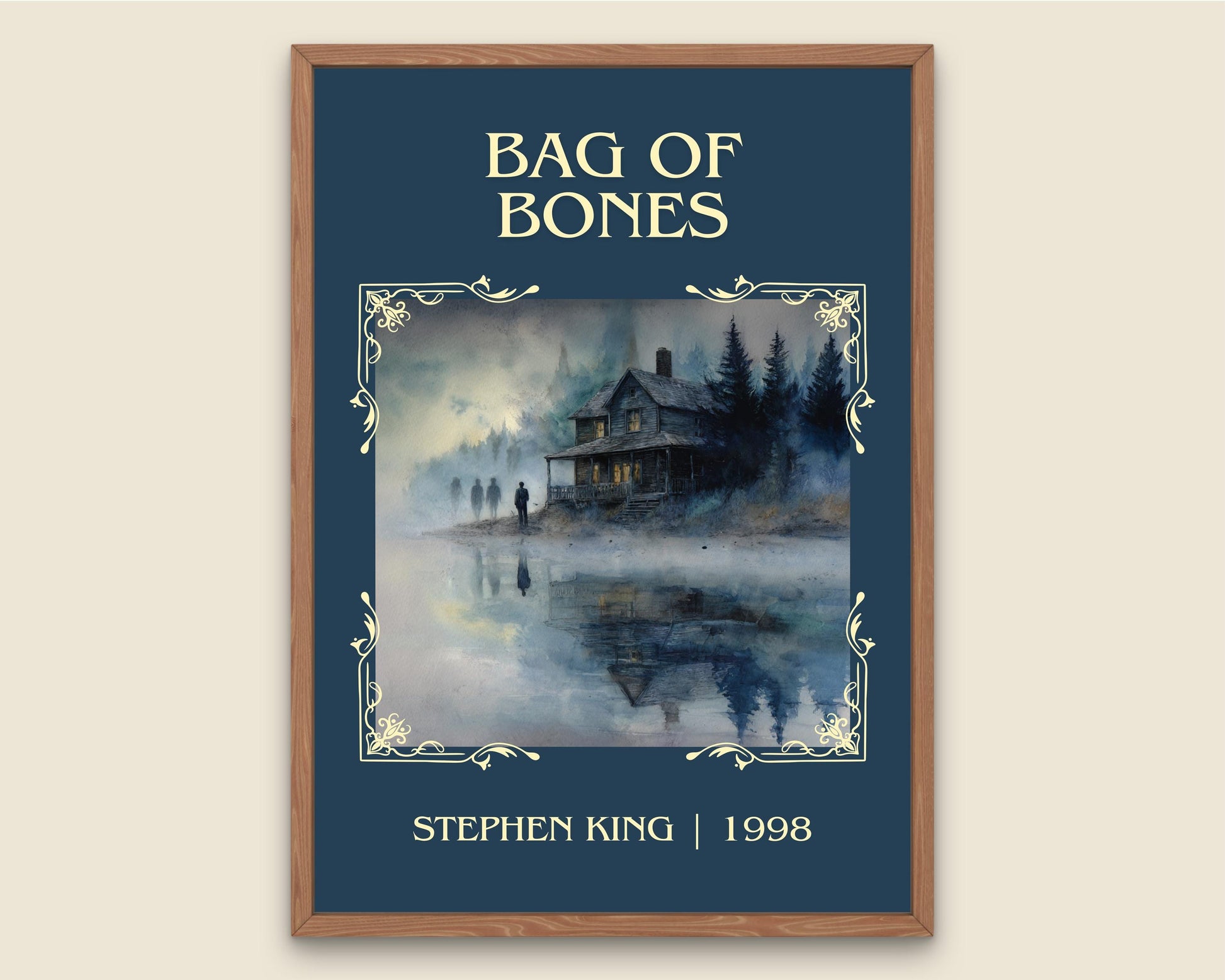 Bag Of Bones by Stephen King Descriptive Poster Print.Free Delivery Wall Art Author&Blurb Book Artwork Novel Poster Minimalist