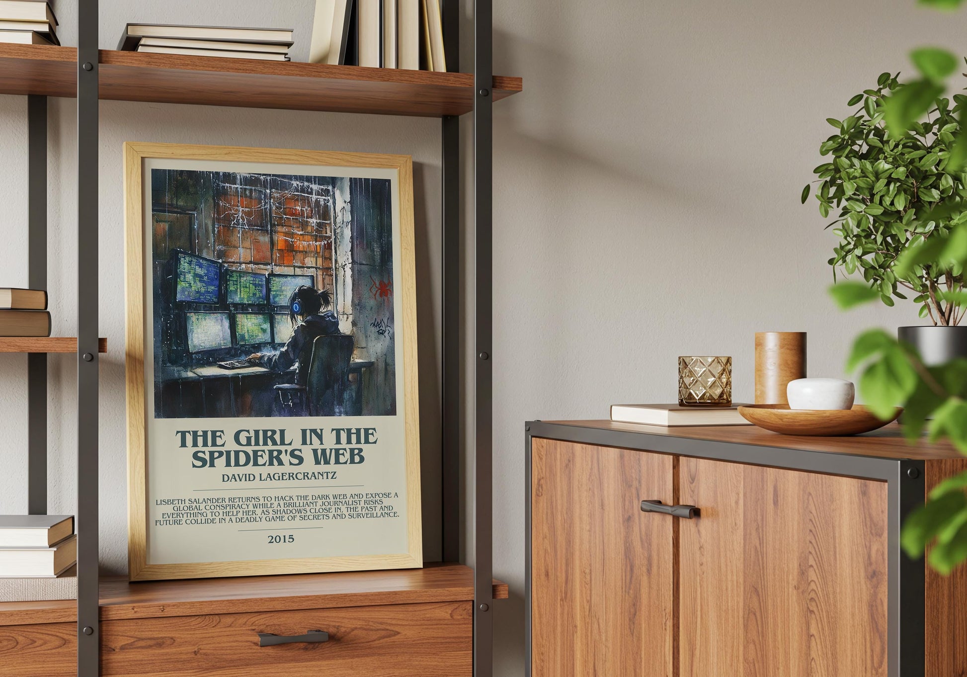 The Girl In The Spiders Web by David Lagercrantz | Descriptive Book Poster | Modern