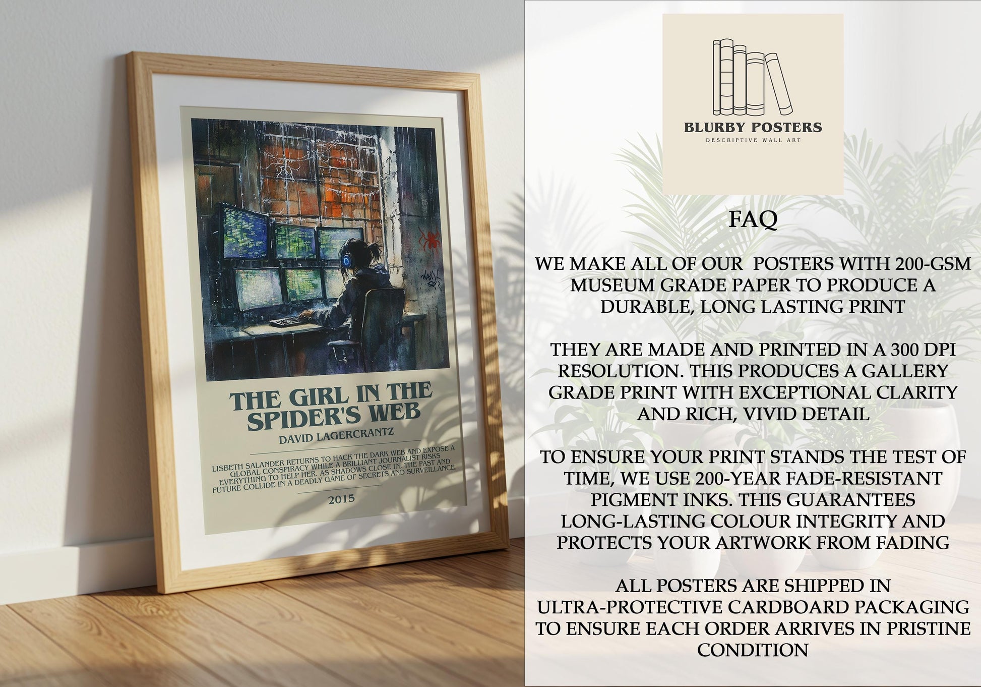 The Girl In The Spiders Web by David Lagercrantz | Descriptive Book Poster | Modern