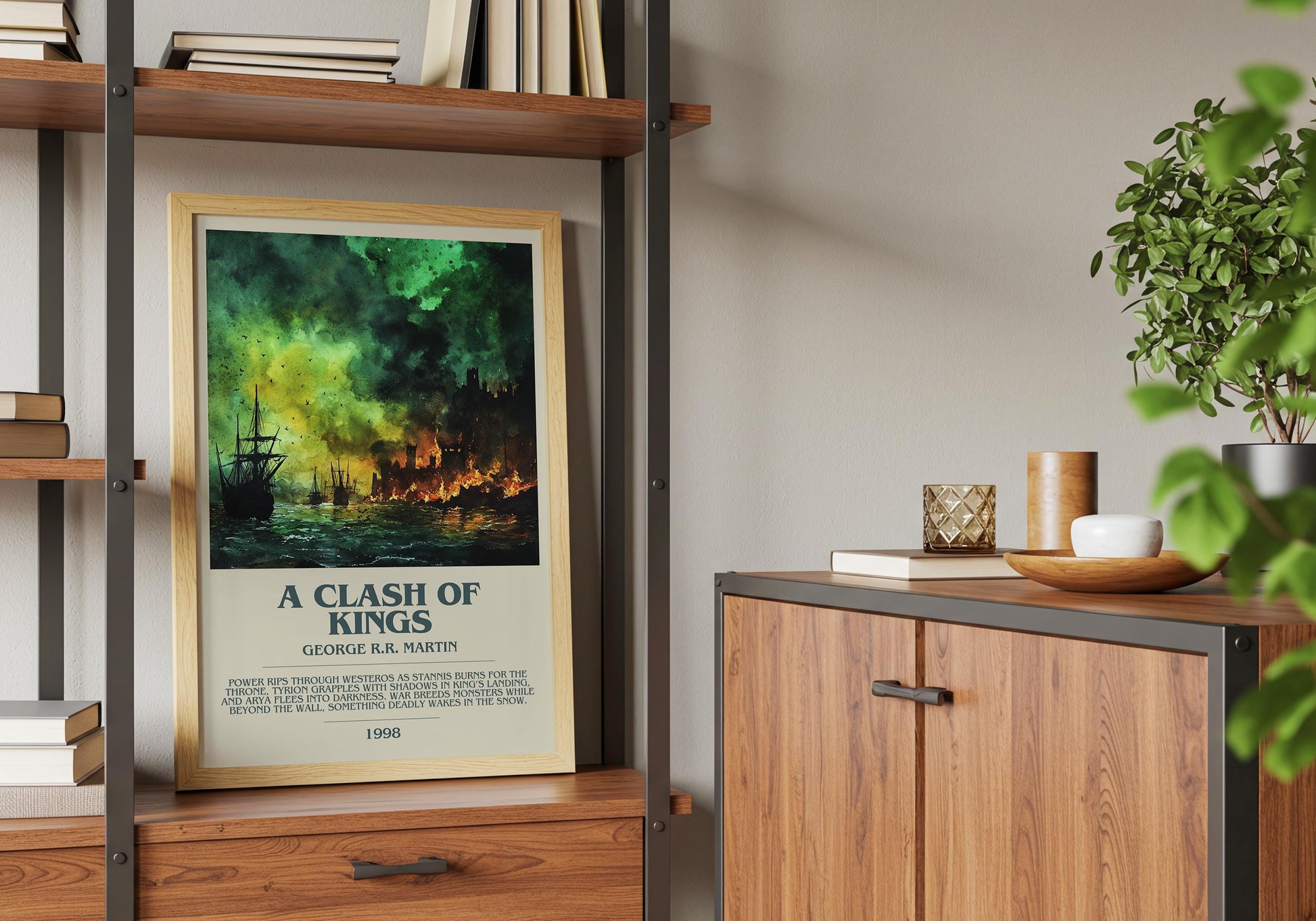 A Clash Of Kings by George R.R. Martin | Descriptive Book Poster | Modern