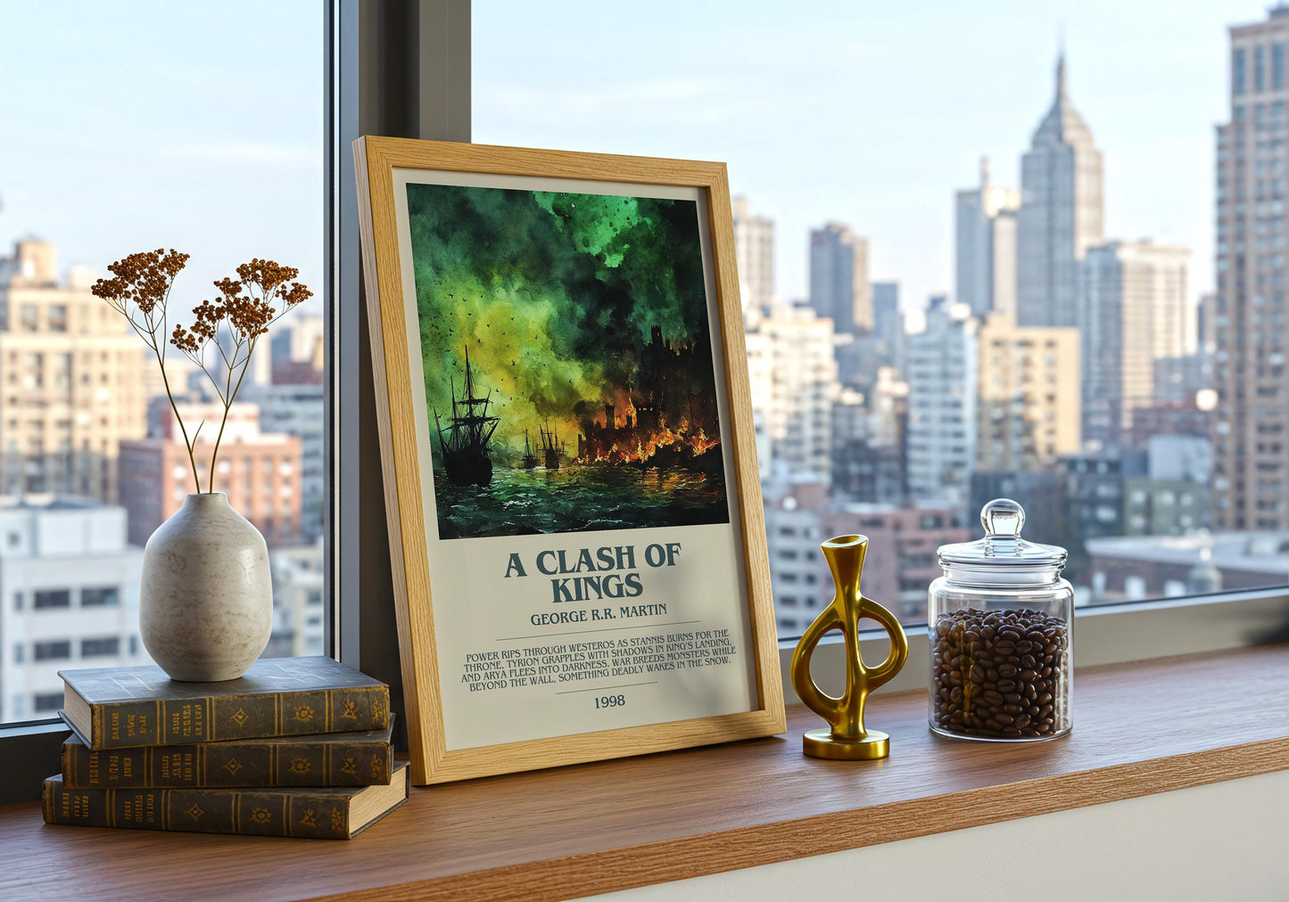 A Clash Of Kings by George R.R. Martin | Descriptive Book Poster | Modern