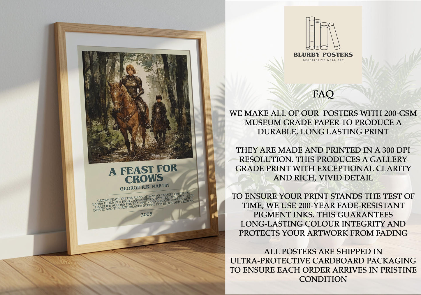 A Feast For Crows by George R.R. Martin | Descriptive Book Poster | Modern