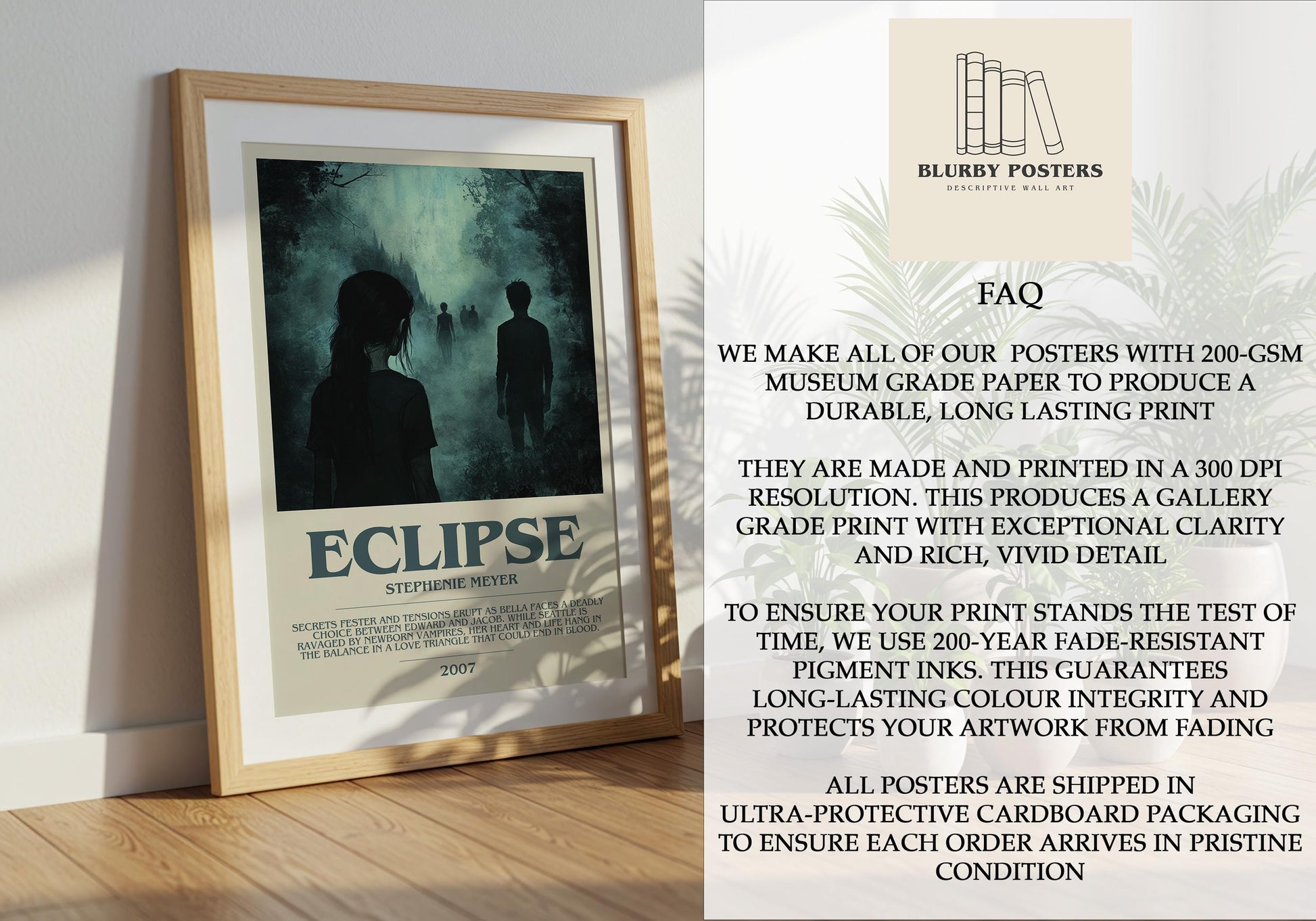Eclipse by Stephanie Meyer | Descriptive Book Poster | Modern