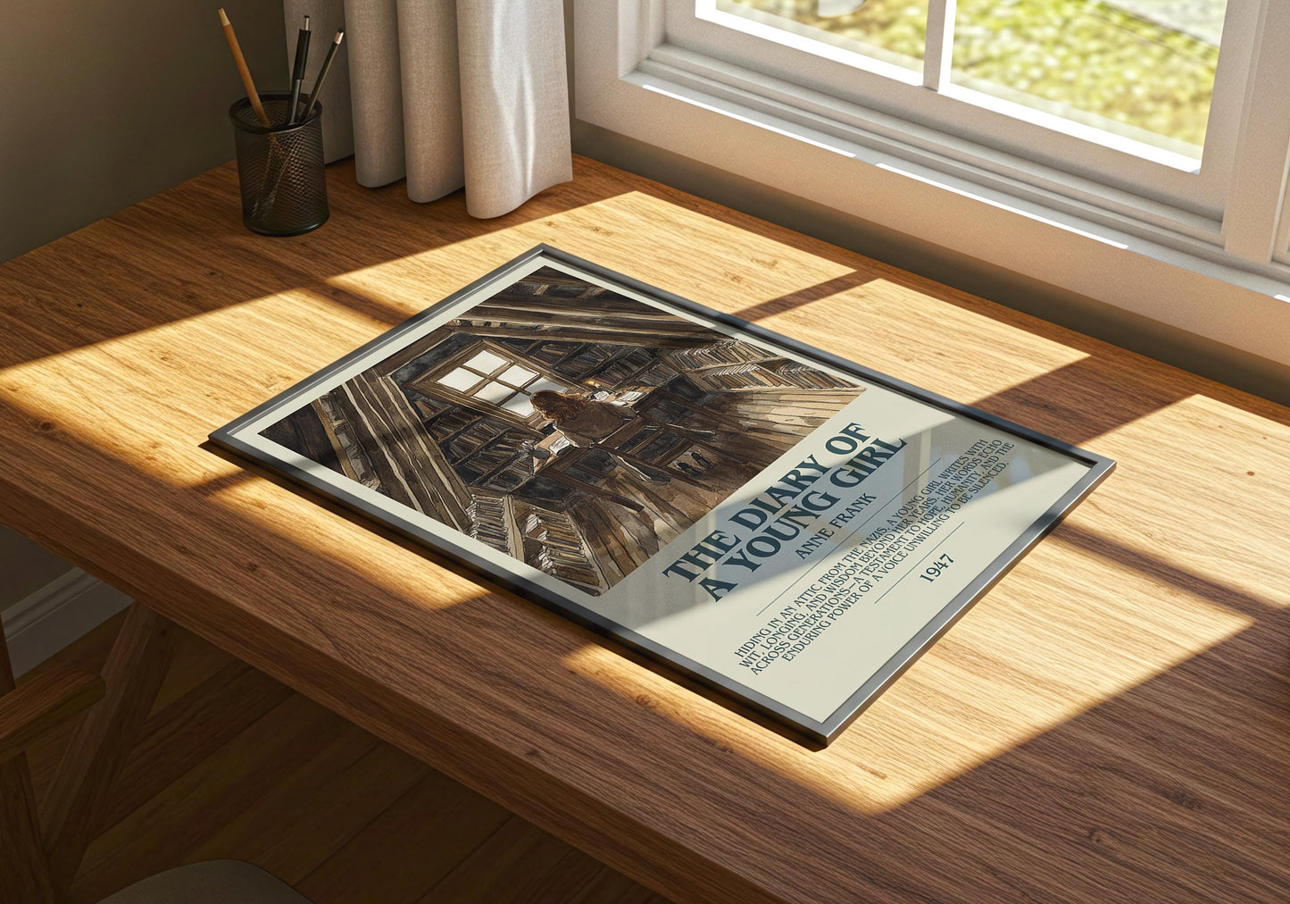 The Diary Of A Young Girl by Anne Frank | Descriptive Book Poster | Modern