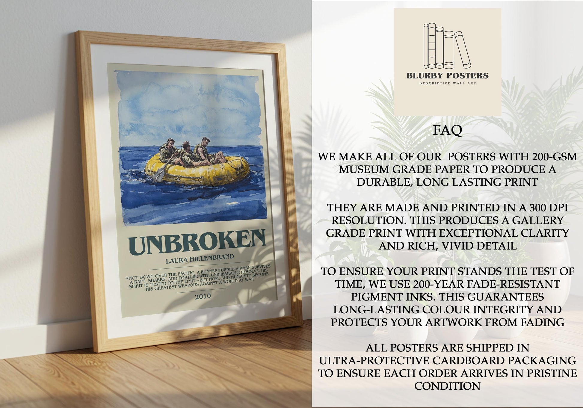 Unbroken by Laura Hillenbrand | Descriptive Book Poster | Modern