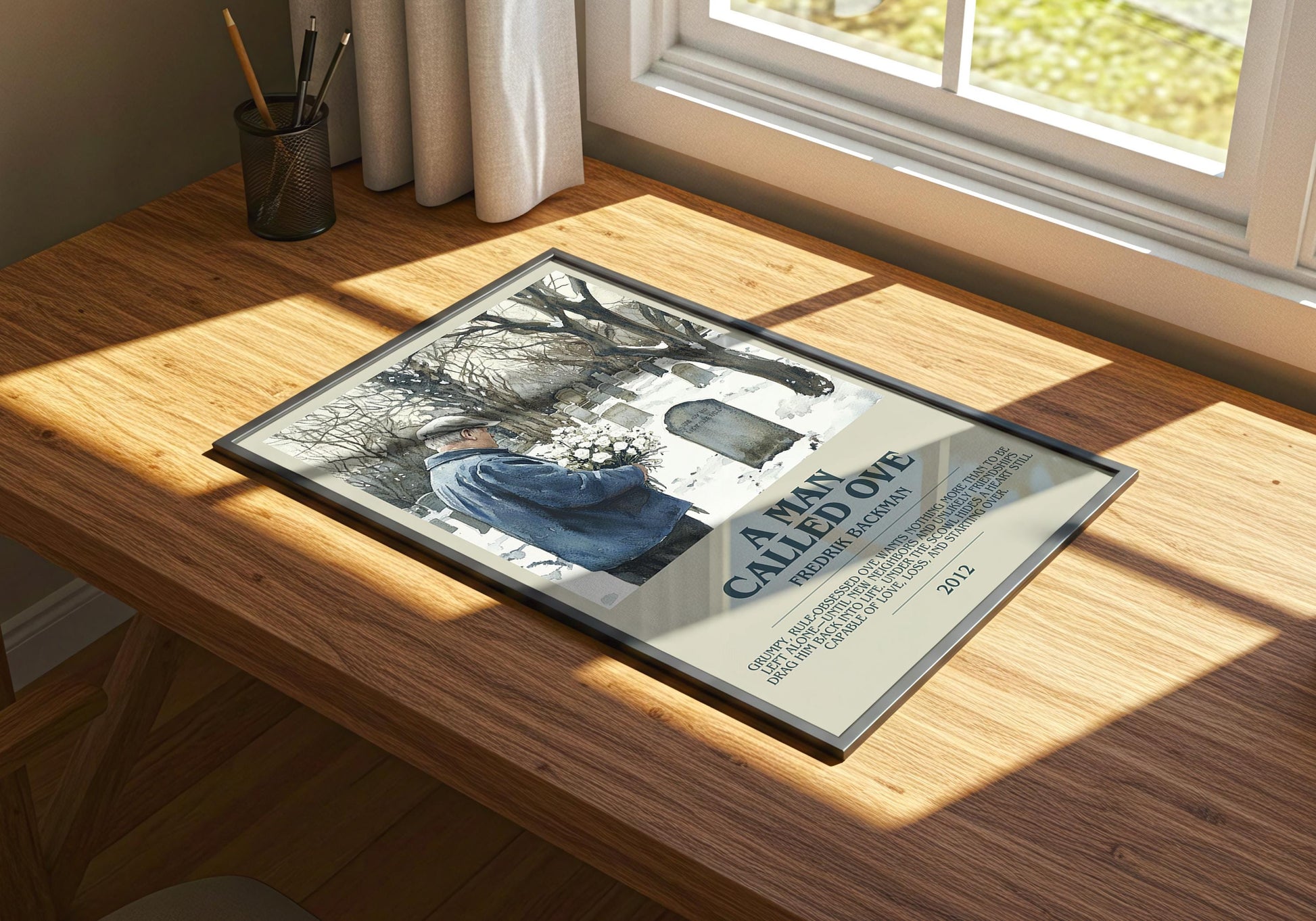 A Man Called Ove by Fredrick Backman | Descriptive Book Poster | Modern