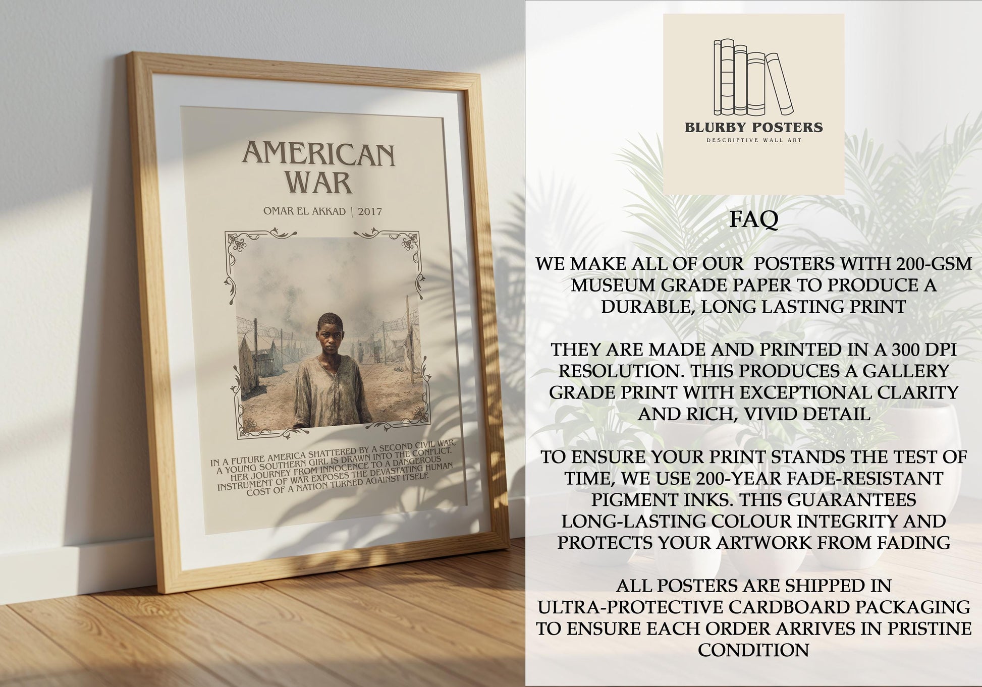 American War by Omar El Akkad Descriptive Poster Print.Free Delivery Wall Art Author&Blurb Book Artwork Novel Poster