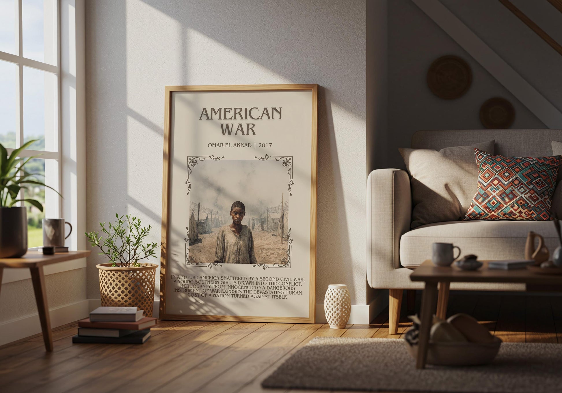American War by Omar El Akkad Descriptive Poster Print.Free Delivery Wall Art Author&Blurb Book Artwork Novel Poster
