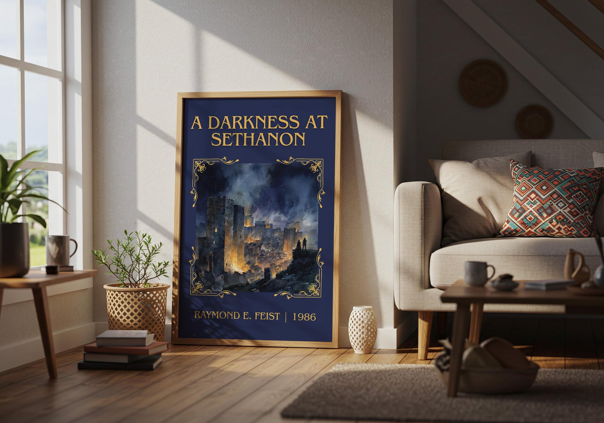 A Darkness At Sethanon by Raymond E.Feist Descriptive Poster Print.Free Delivery Wall Art Author&Blurb Book Artwork Novel Poster