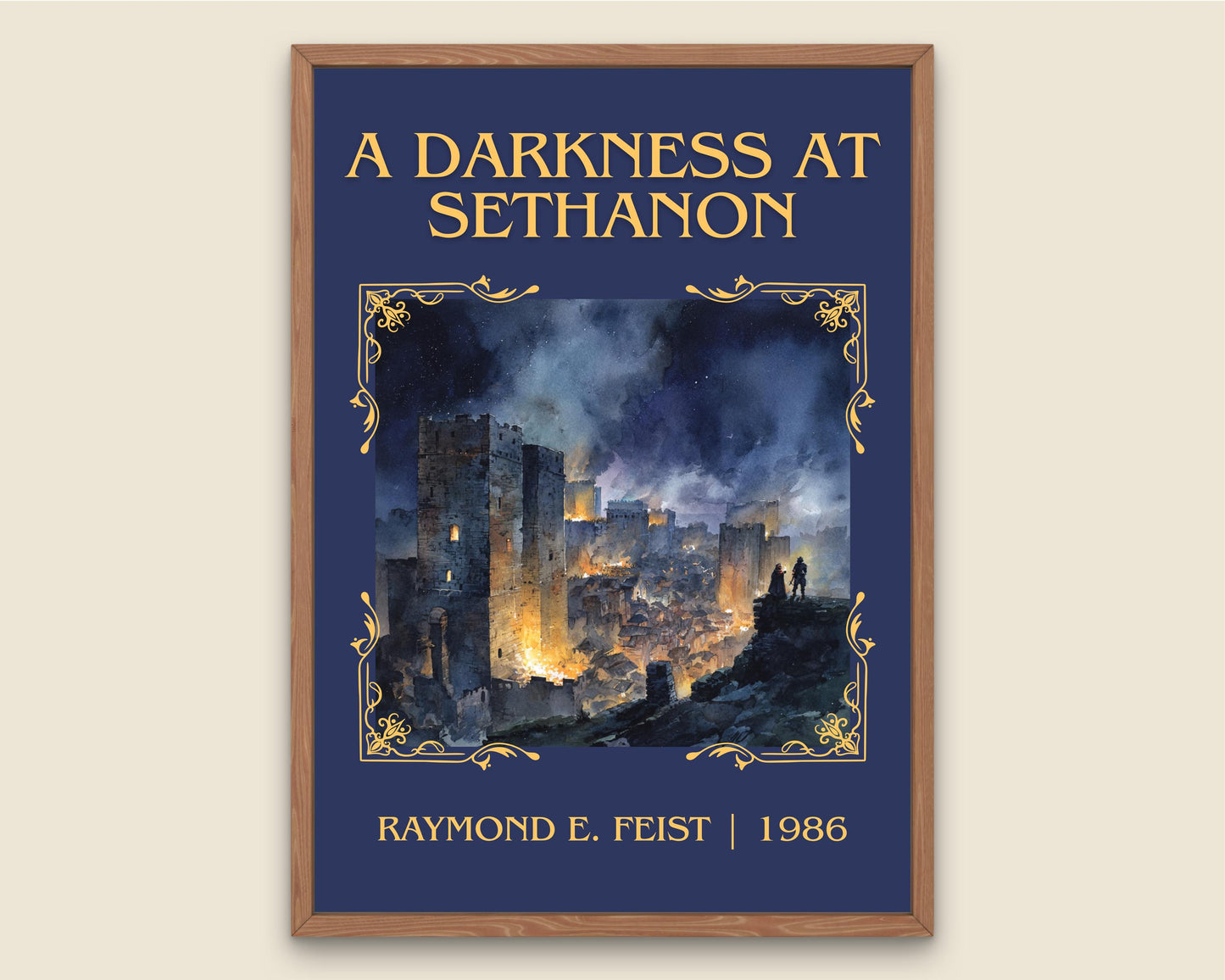 A Darkness At Sethanon by Raymond E.Feist Descriptive Poster Print.Free Delivery Wall Art Author&Blurb Book Artwork Novel Poster