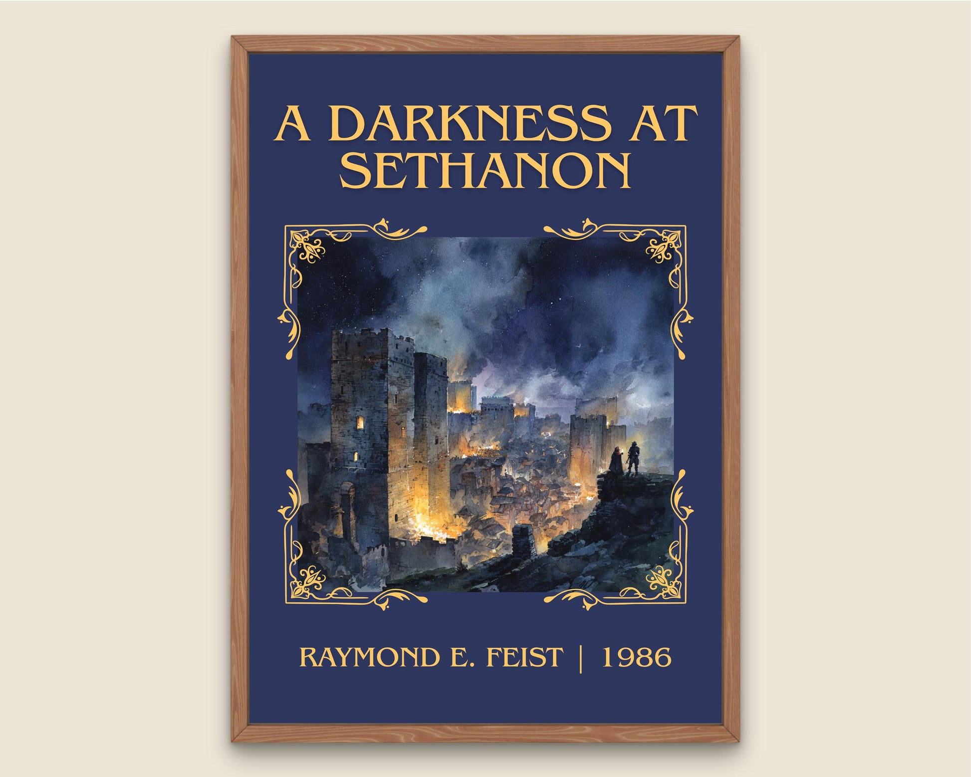 A Darkness At Sethanon by Raymond E.Feist Descriptive Poster Print.Free Delivery Wall Art Author&Blurb Book Artwork Novel Poster