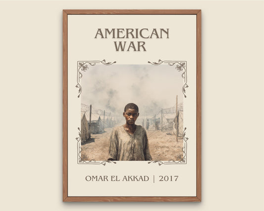 American War by Omar El Akkad Descriptive Poster Print.Free Delivery Wall Art Author&Blurb Book Artwork Novel Poster