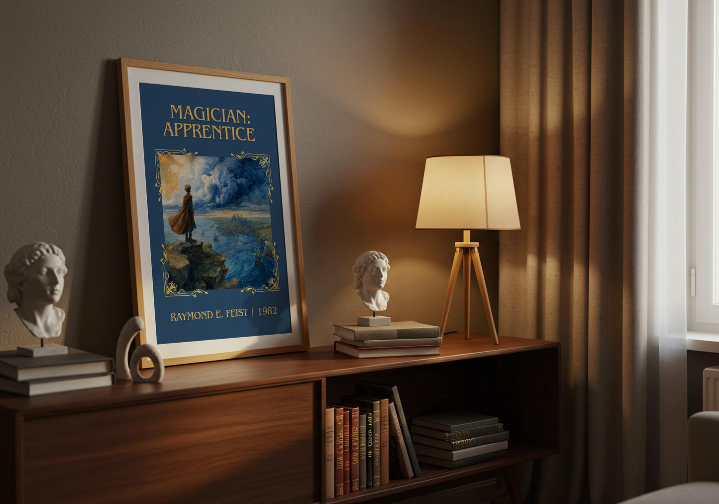 Magician: Apprentice by Raymond E.Feist Descriptive Poster Print.Free Delivery Wall Art Author&Blurb Book Artwork Novel Poster