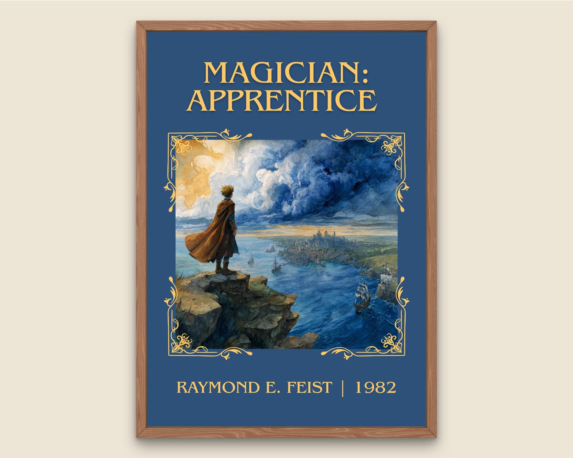 Magician: Apprentice by Raymond E.Feist Descriptive Poster Print.Free Delivery Wall Art Author&Blurb Book Artwork Novel Poster