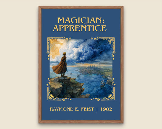 Magician: Apprentice by Raymond E.Feist Descriptive Poster Print.Free Delivery Wall Art Author&Blurb Book Artwork Novel Poster