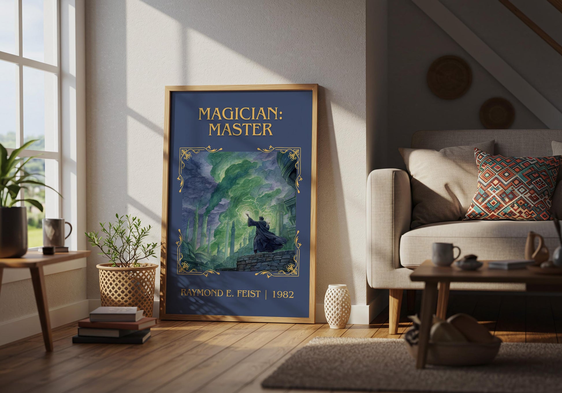 Magician: Master by Raymond E.Feist Descriptive Poster Print.Free Delivery Wall Art Author&Blurb Book Artwork Novel Poster