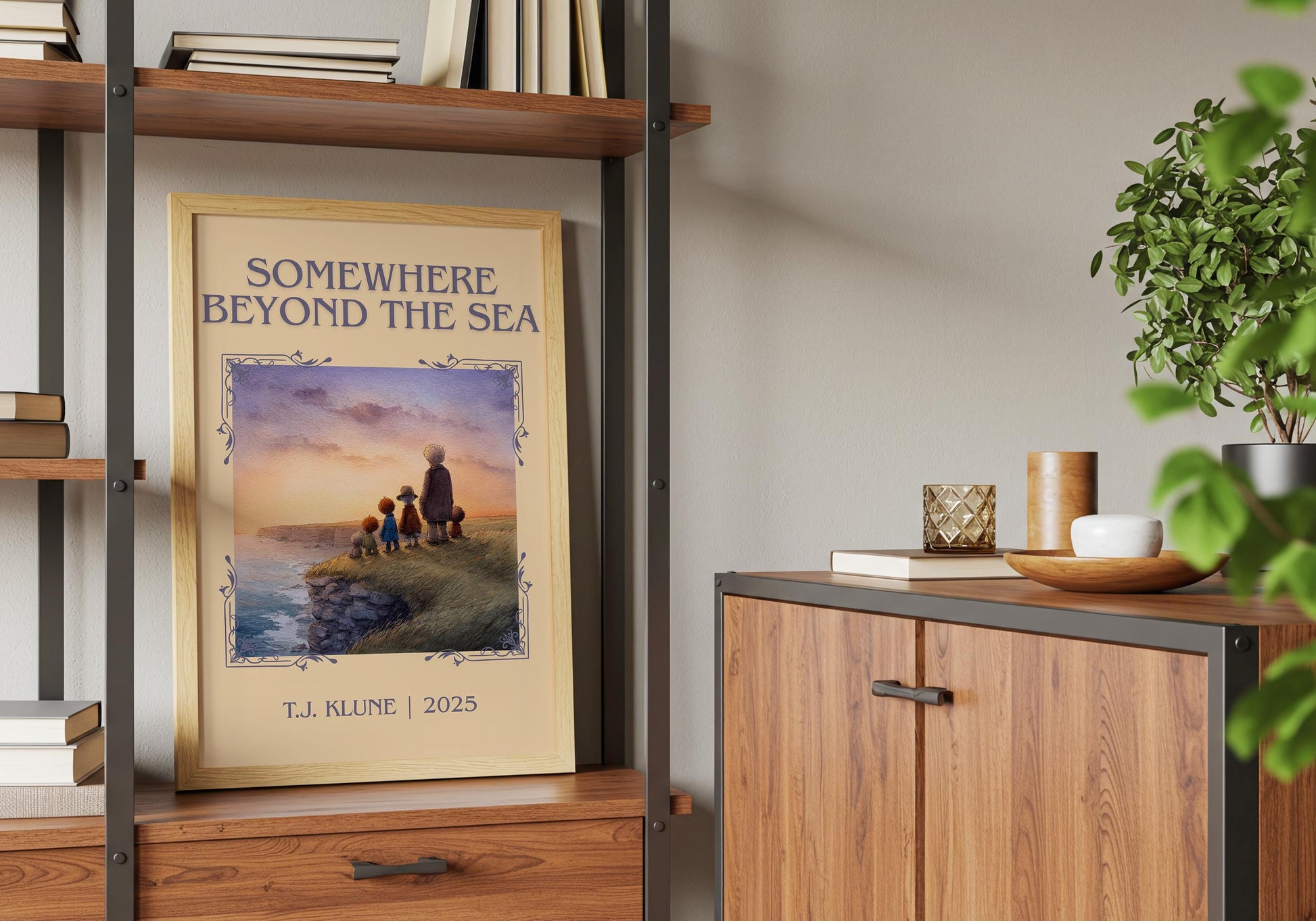 Somewhere Beyond The Sea by T.J. Klune Descriptive Poster Print.Free Delivery Wall Art Author&Blurb Book Artwork Novel Poster