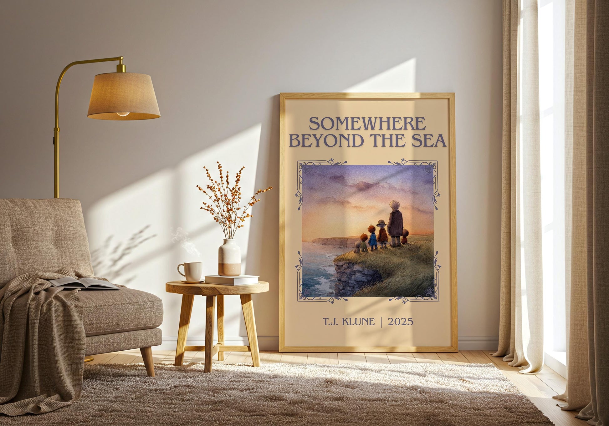 Somewhere Beyond The Sea by T.J. Klune Descriptive Poster Print.Free Delivery Wall Art Author&Blurb Book Artwork Novel Poster