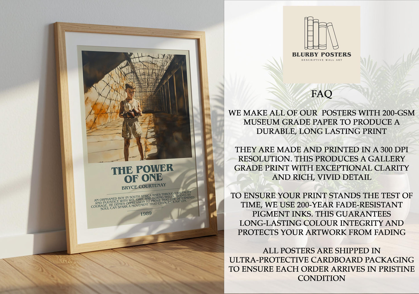 The Power Of One by Bryce Courtenay | Descriptive Book Poster | Modern