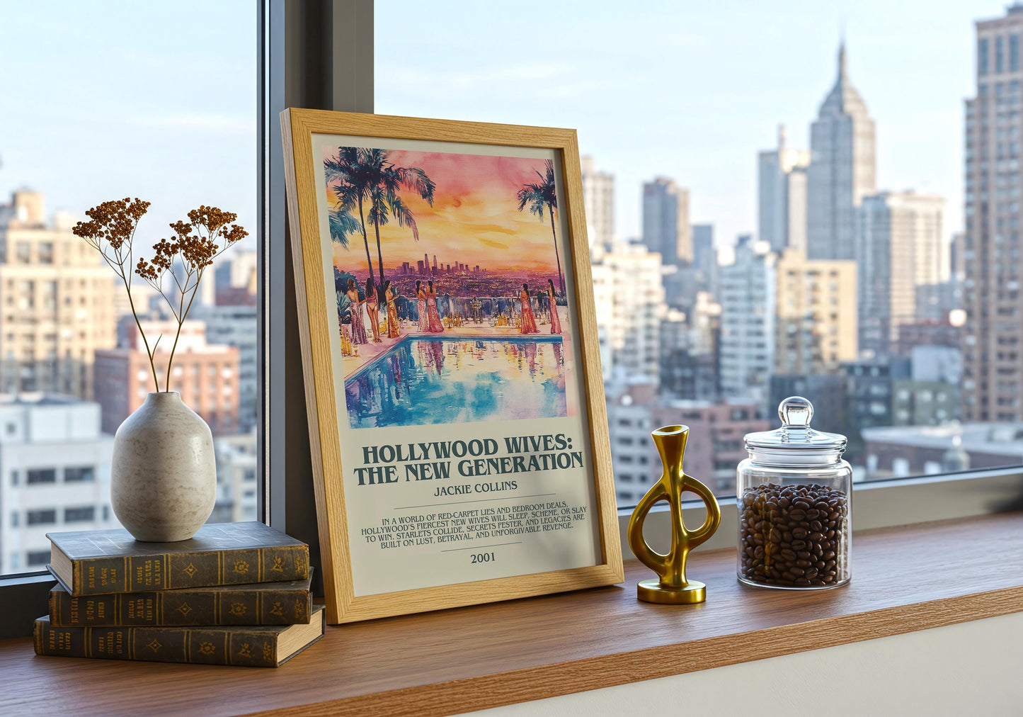 Hollywood Wives: The New Generation by Jackie Collins | Descriptive Book Poster | Modern