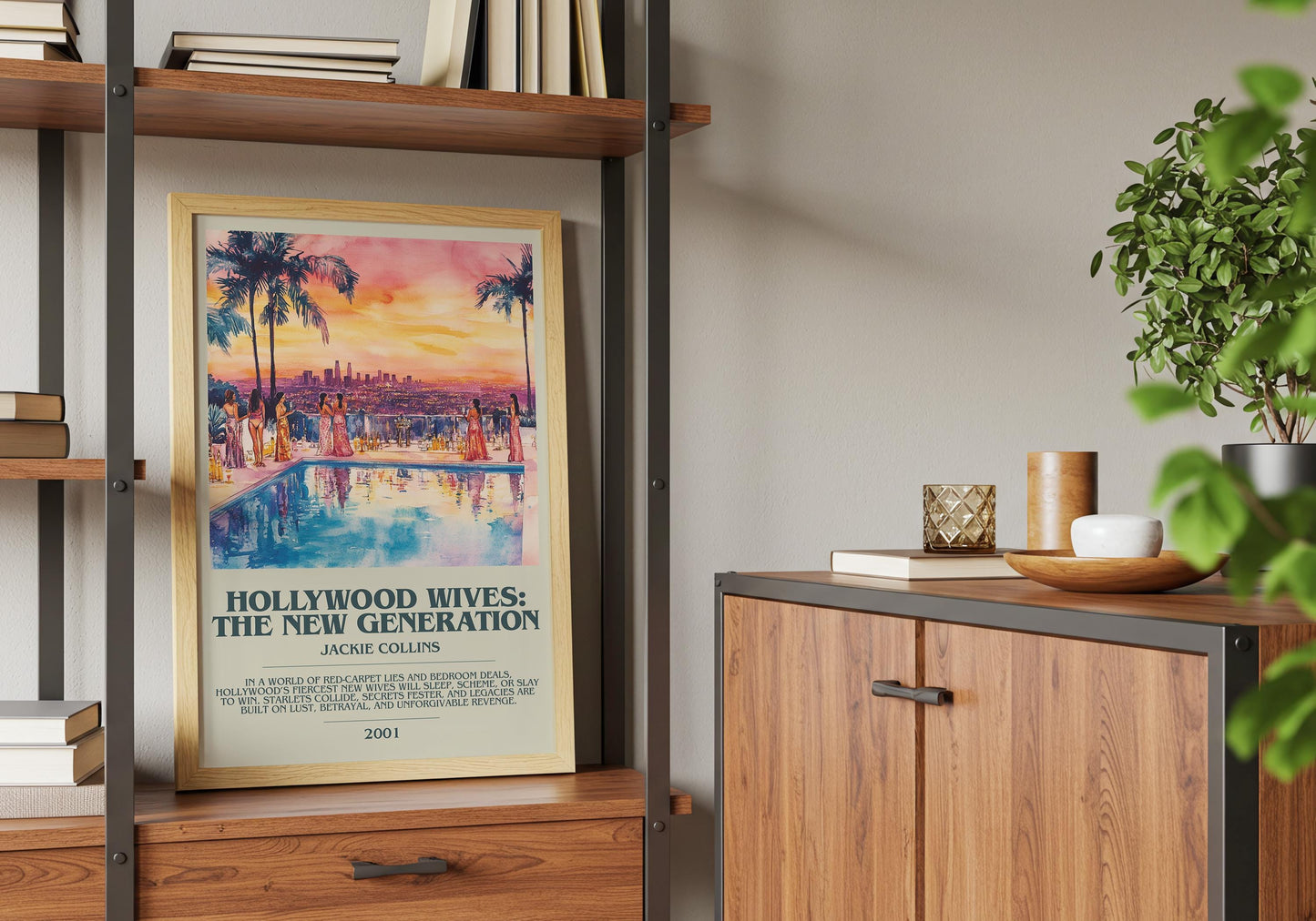 Hollywood Wives: The New Generation by Jackie Collins | Descriptive Book Poster | Modern