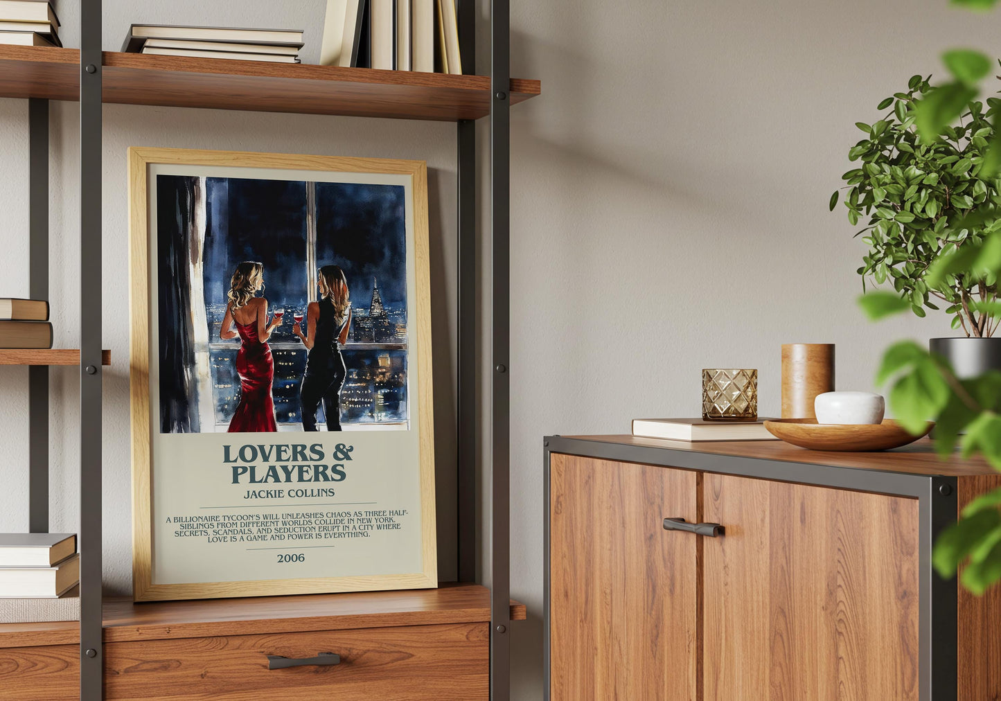 Lovers and Players by Jackie Collins | Descriptive Book Poster | Modern