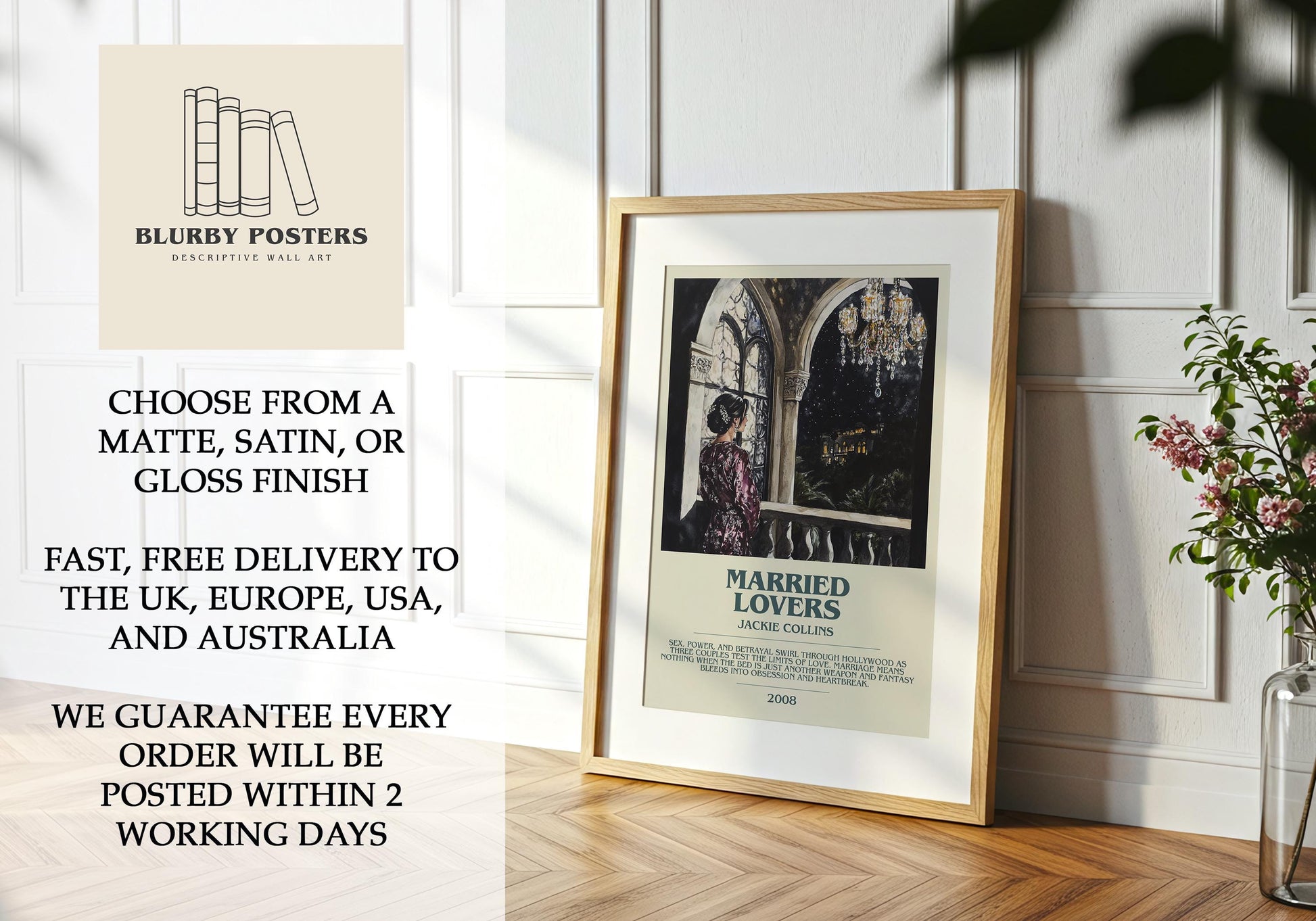 Married Lovers by Jackie Collins | Descriptive Book Poster | Modern