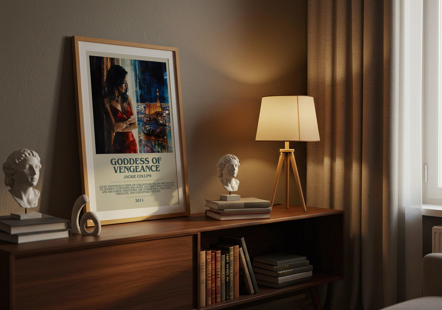 Goddess Of Vengeance by Jackie Collins | Descriptive Book Poster | Modern