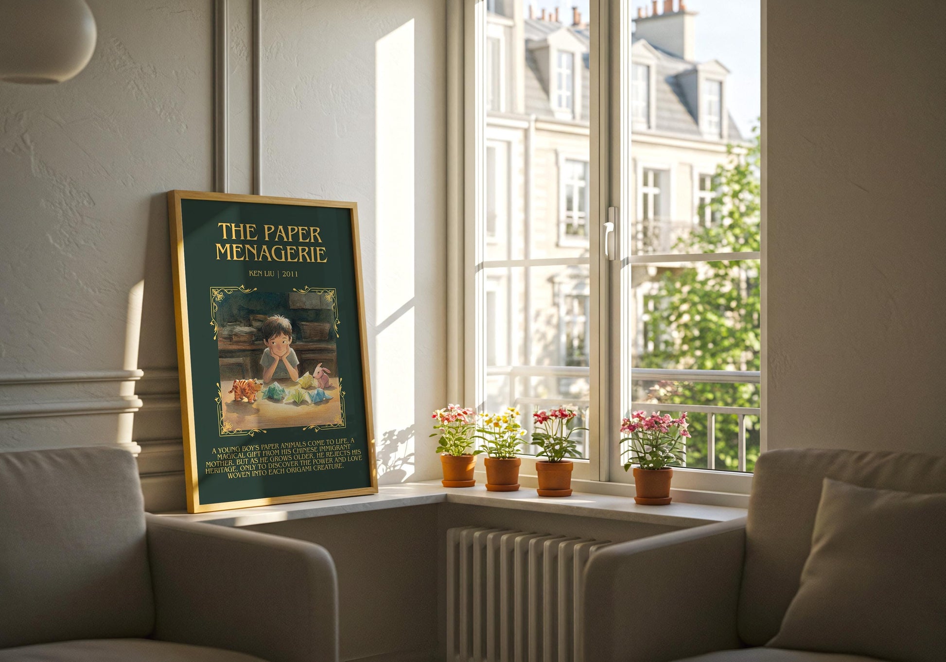 The Paper Menagerie by Ken Liu Descriptive Poster Print.Free Delivery Wall Art Author&Blurb Book Artwork Novel Poster