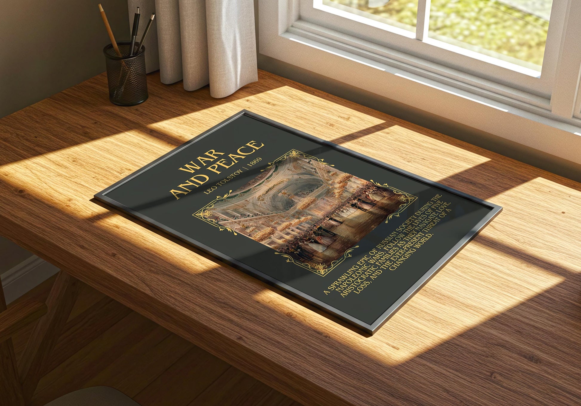 War And Peace by Leo Tolstoy Descriptive Poster Print.Free Delivery Wall Art Author&Blurb Book Artwork Novel Poster