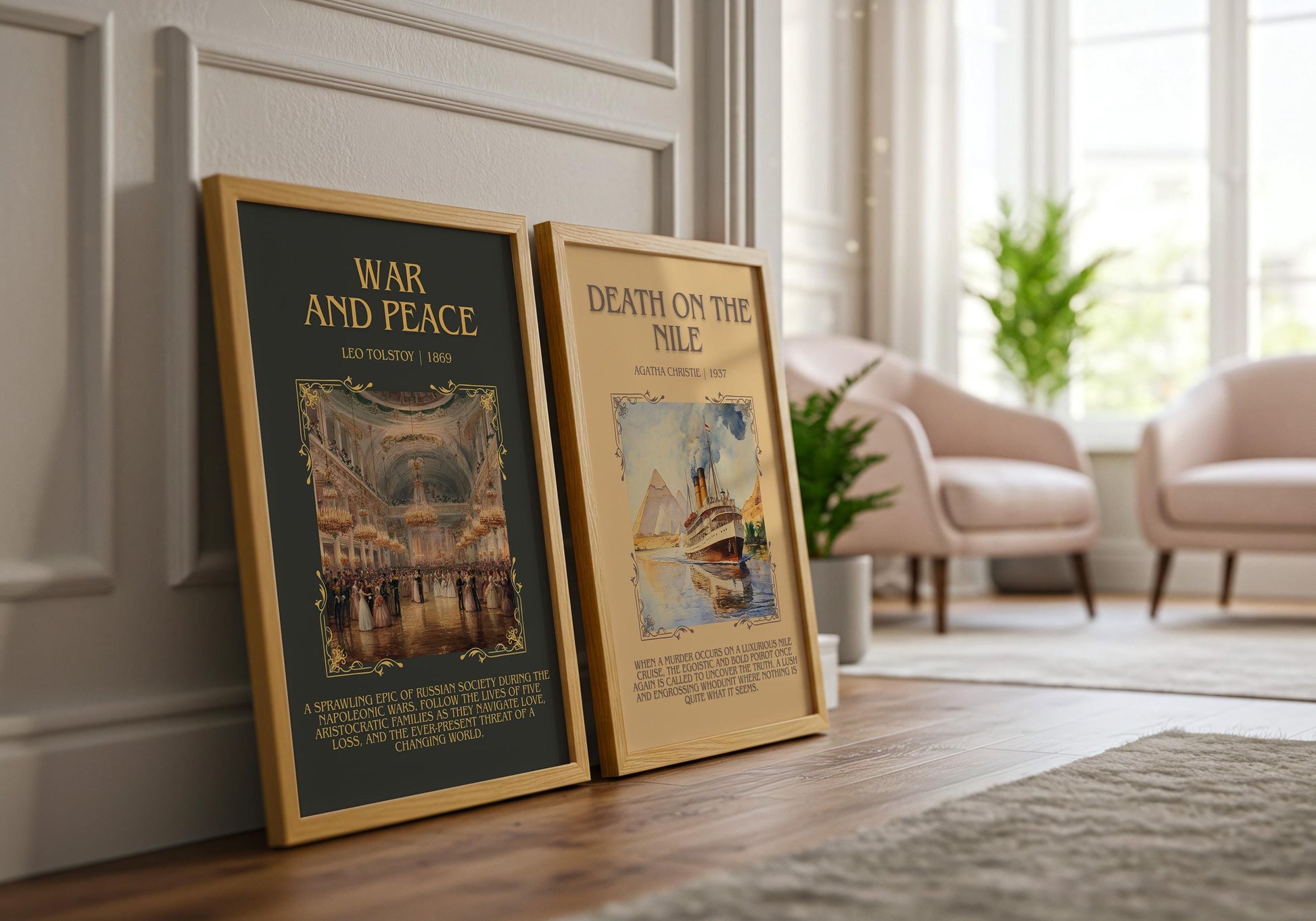 War And Peace by Leo Tolstoy Descriptive Poster Print.Free Delivery Wall Art Author&Blurb Book Artwork Novel Poster
