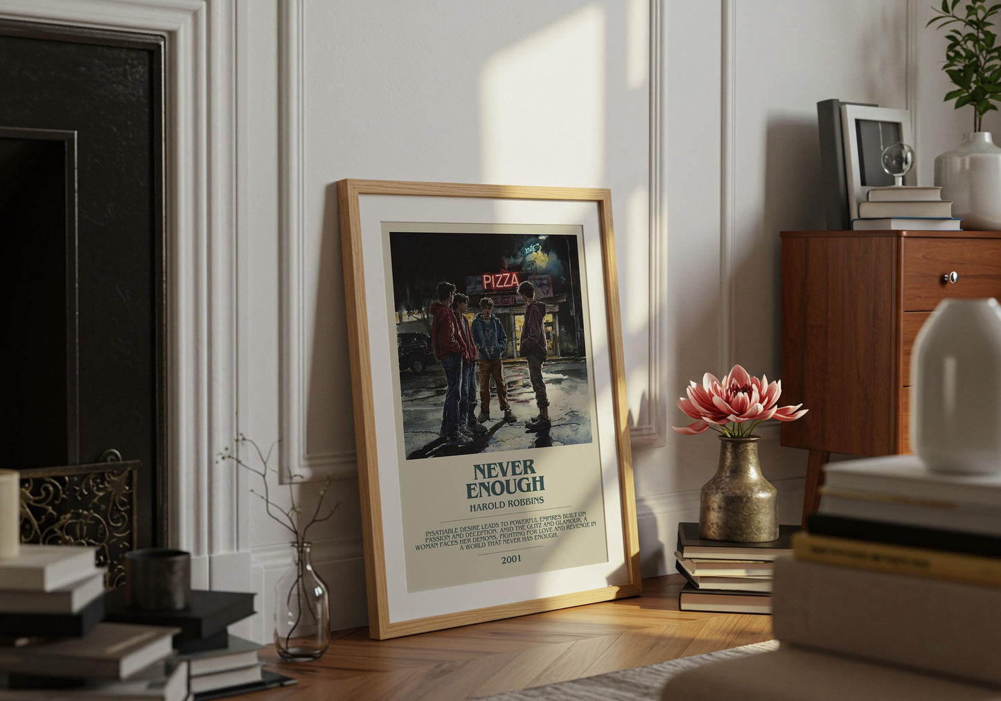 Never Enough by Harold Robbins | Descriptive Book Poster | Modern