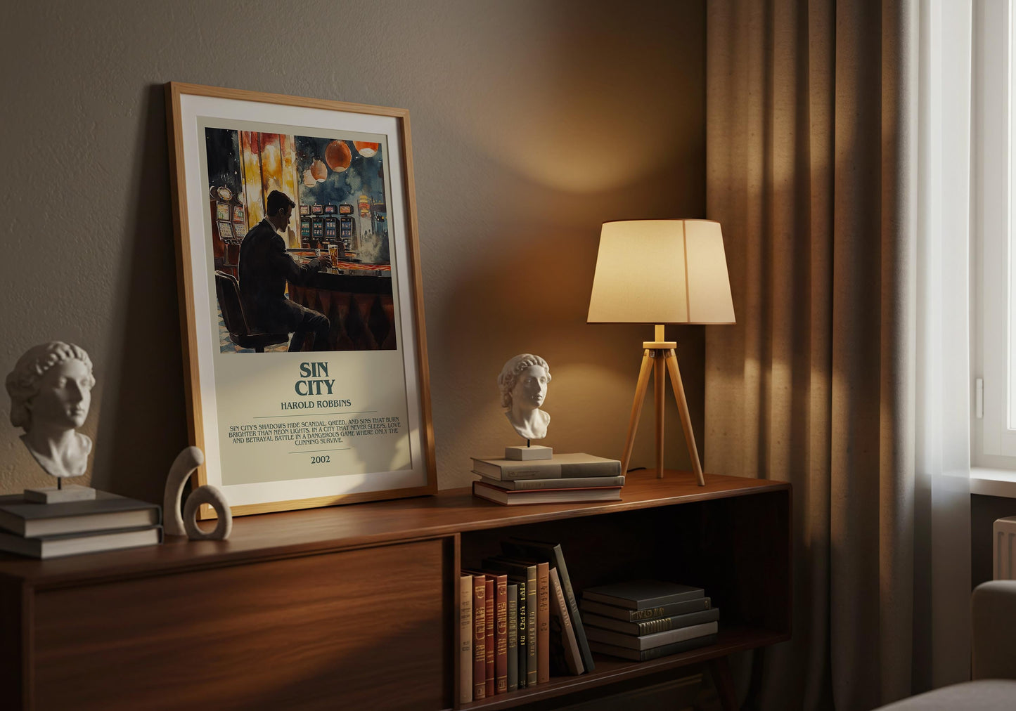 Sin City by Harold Robbins | Descriptive Book Poster | Modern