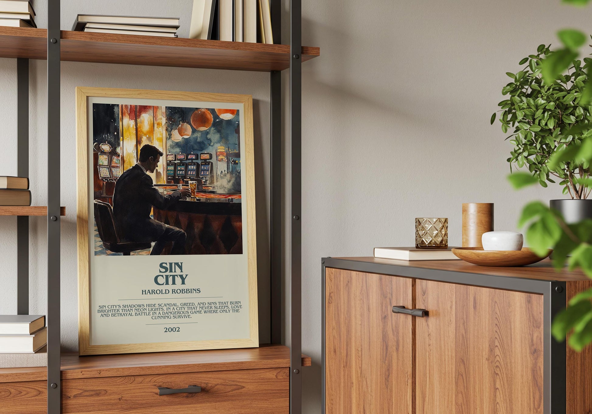 Sin City by Harold Robbins | Descriptive Book Poster | Modern