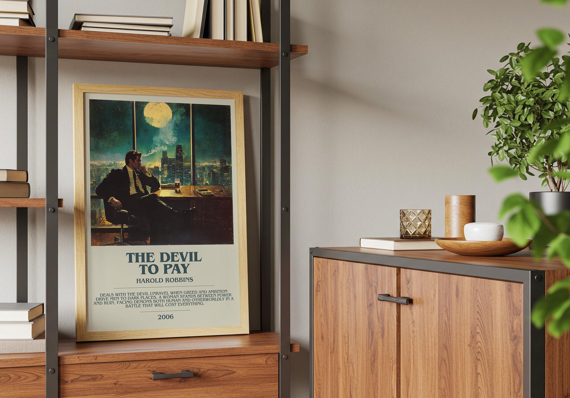 The Devil To Pay by Harold Robbins | Descriptive Book Poster | Modern