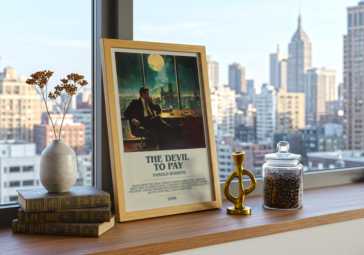 The Devil To Pay by Harold Robbins | Descriptive Book Poster | Modern