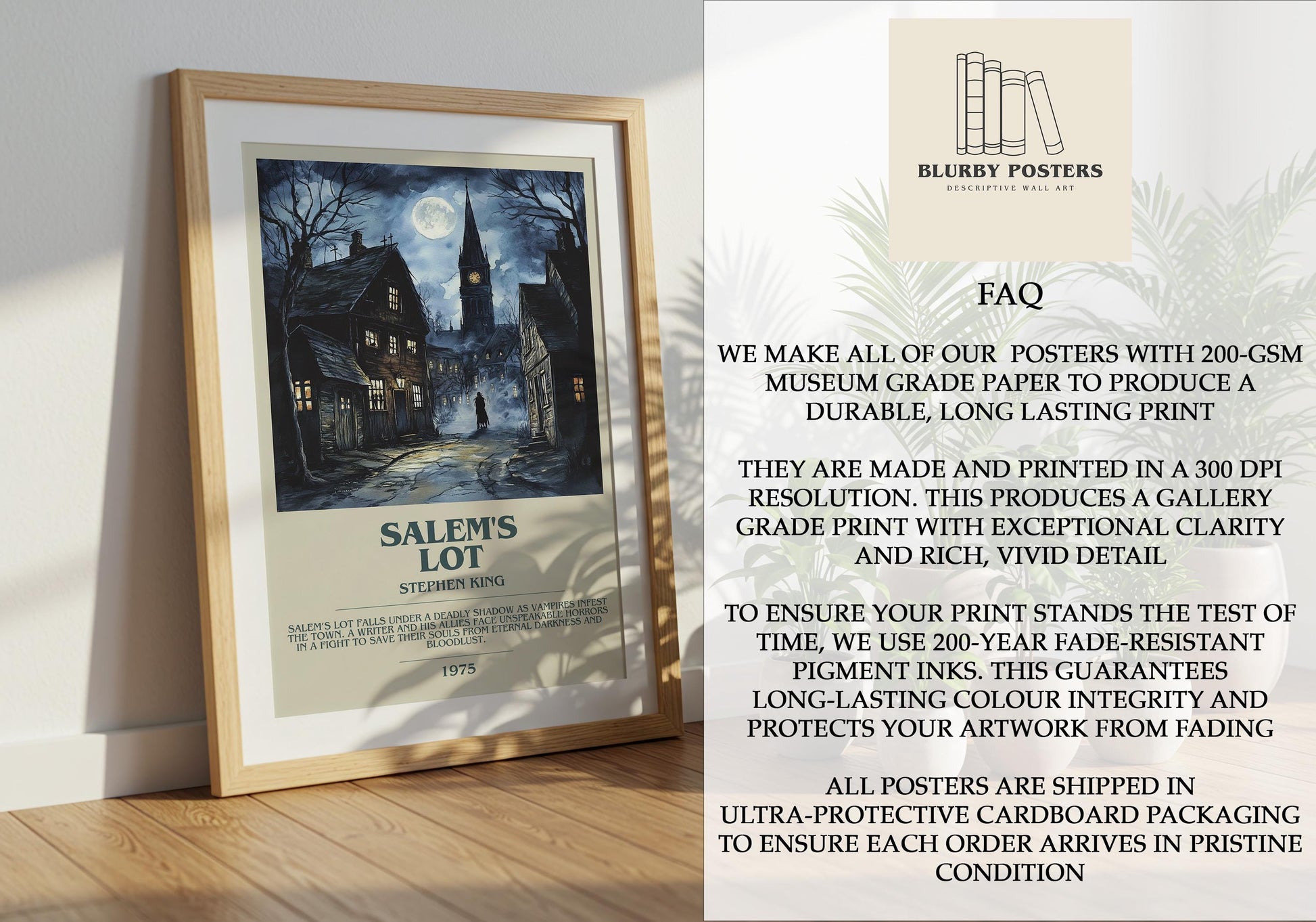 Salem's Lot by Stephen King | Descriptive Book Poster | Modern