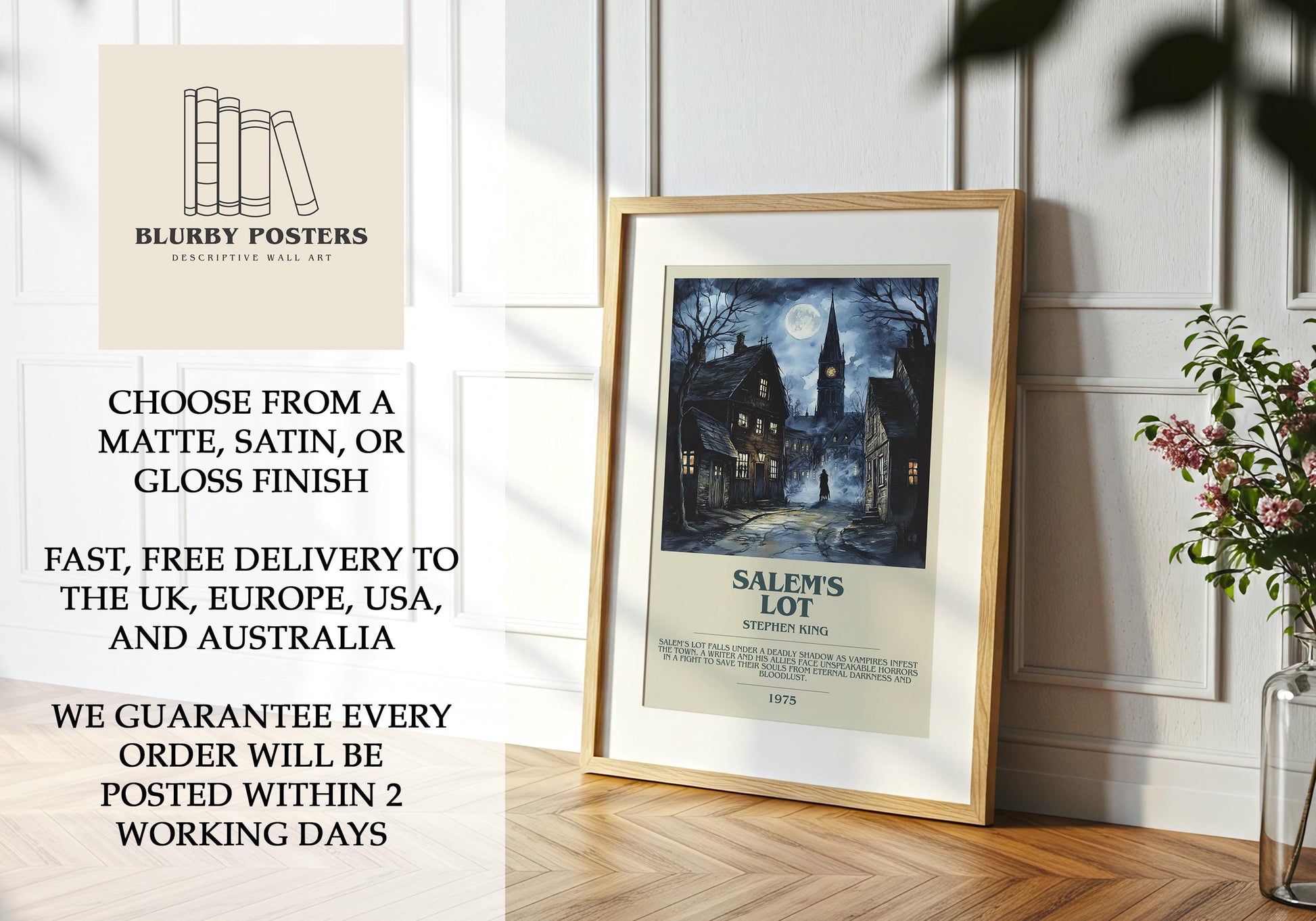 Salem's Lot by Stephen King | Descriptive Book Poster | Modern