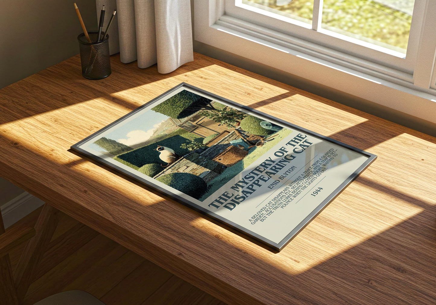 The Mystery Of The Disappearing Cat by Enid Blyton | Descriptive Book Poster | Modern