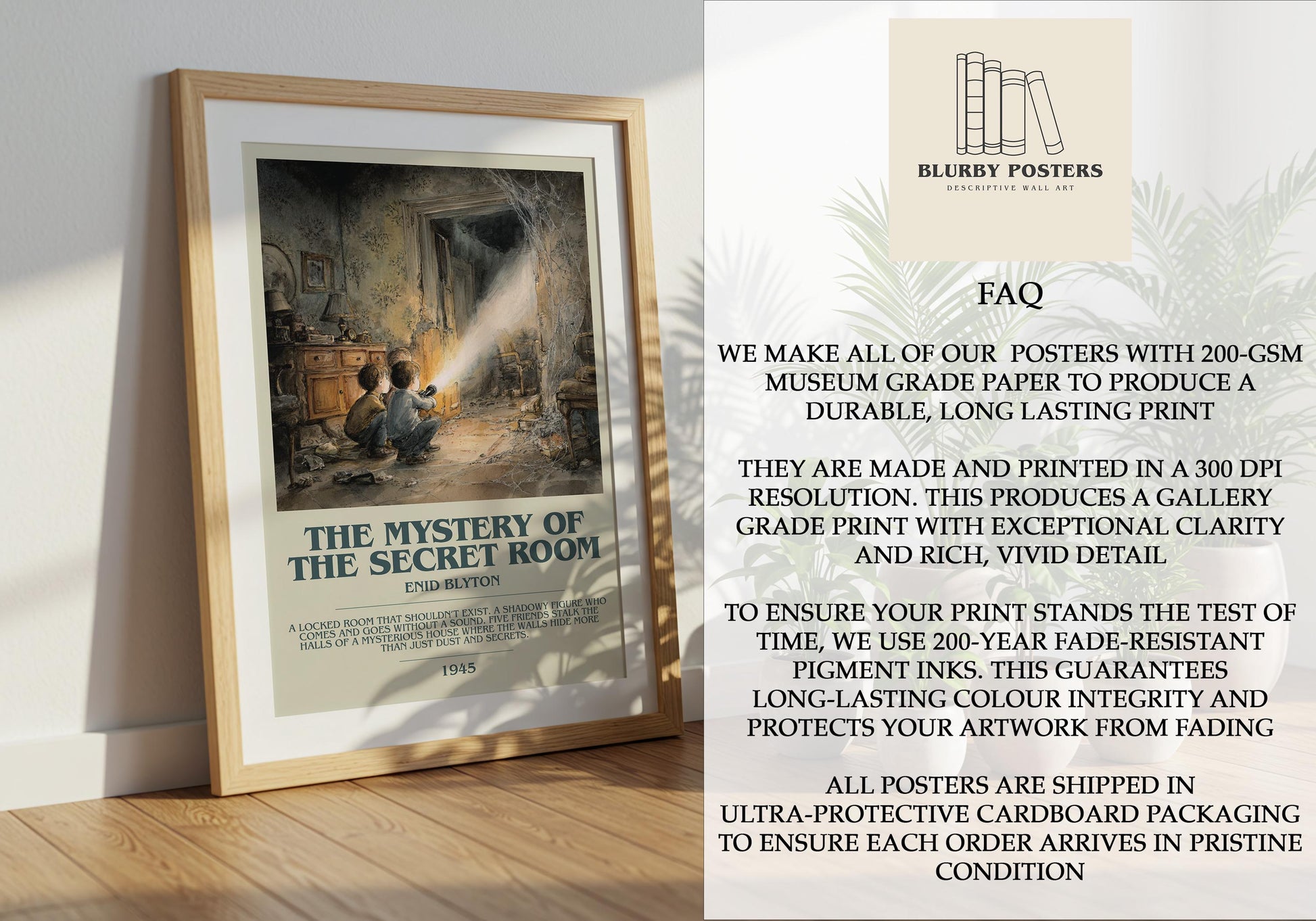 The Mystery Of The Secret Room by Enid Blyton | Descriptive Book Poster | Modern