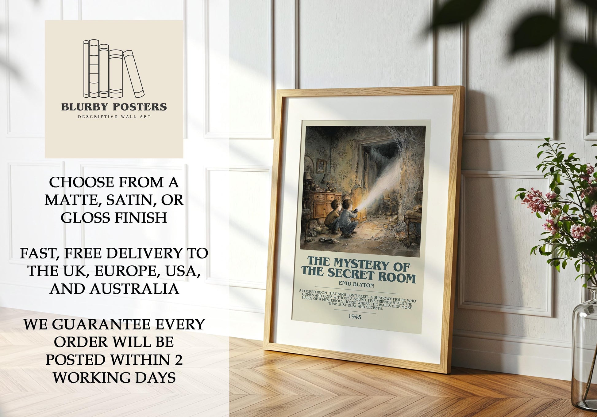 The Mystery Of The Secret Room by Enid Blyton | Descriptive Book Poster | Modern