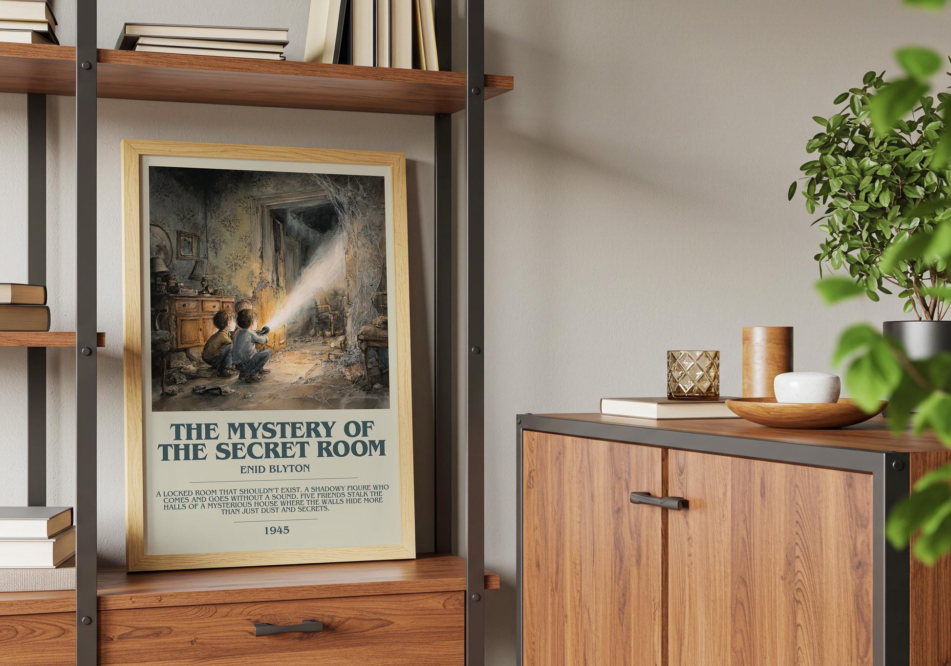 The Mystery Of The Secret Room by Enid Blyton | Descriptive Book Poster | Modern