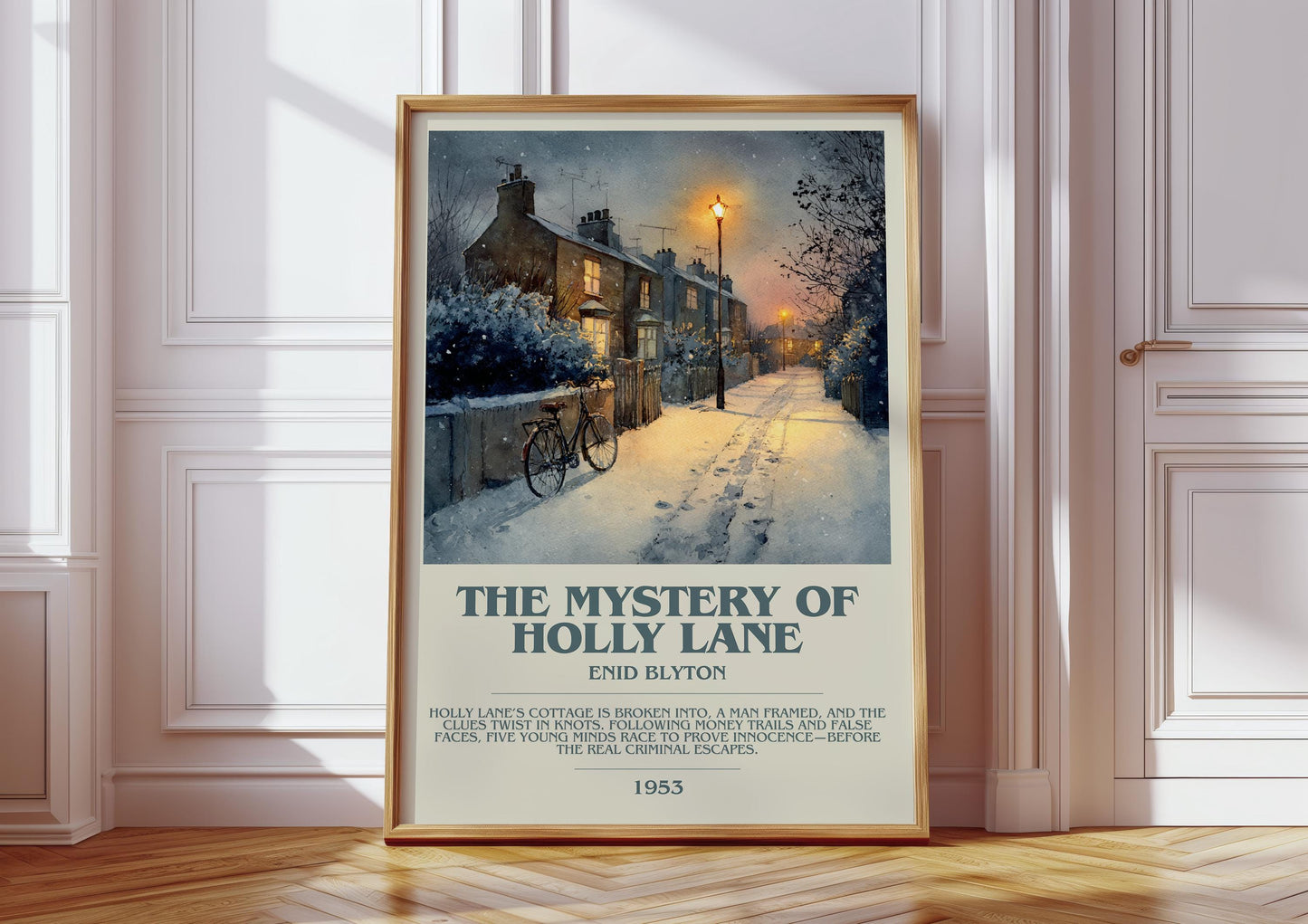 The Mystery Of The Holly Lane by Enid Blyton | Descriptive Book Poster | Modern