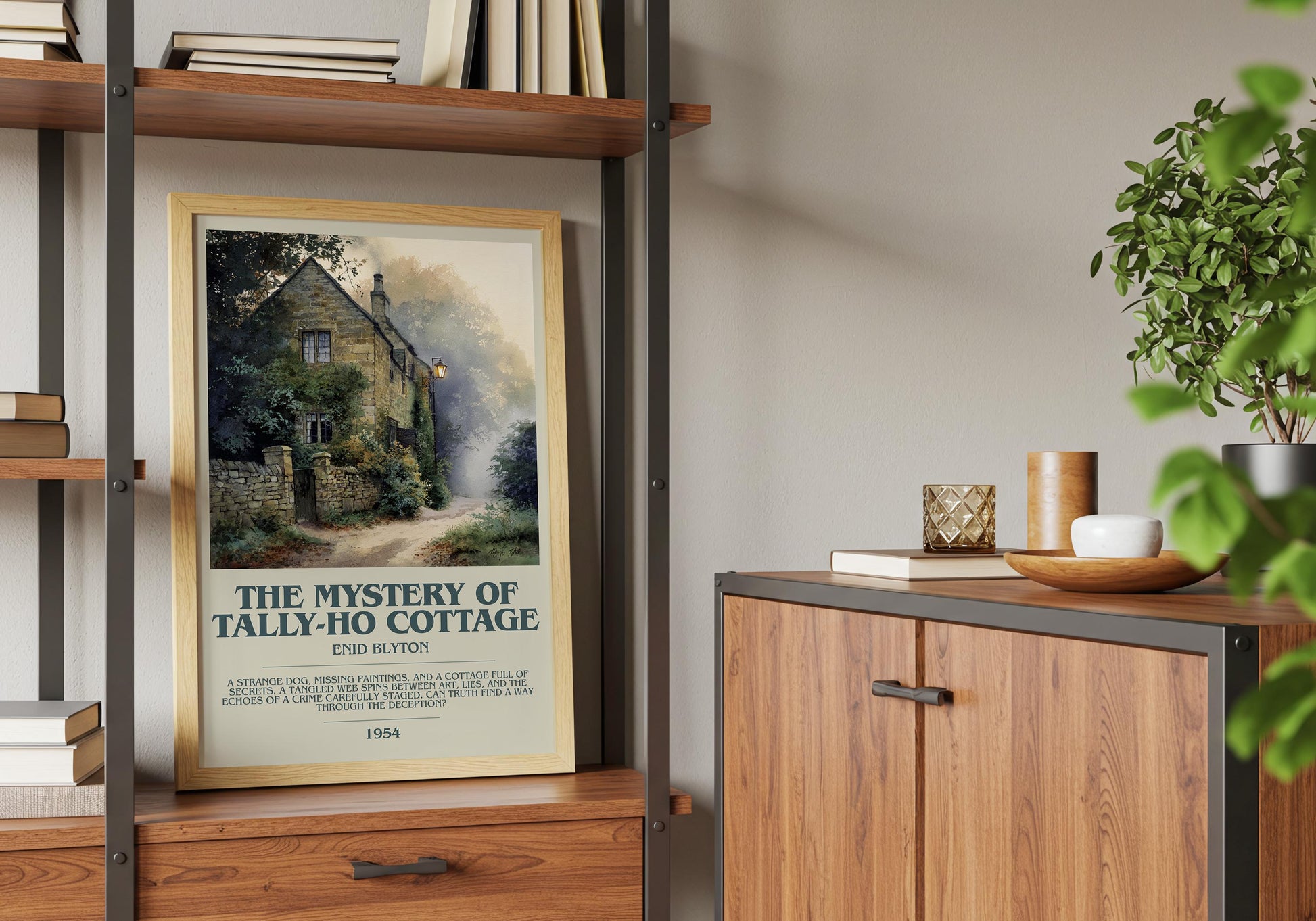 The Mystery Of Tally-Ho Cottage by Enid Blyton | Descriptive Book Poster | Modern