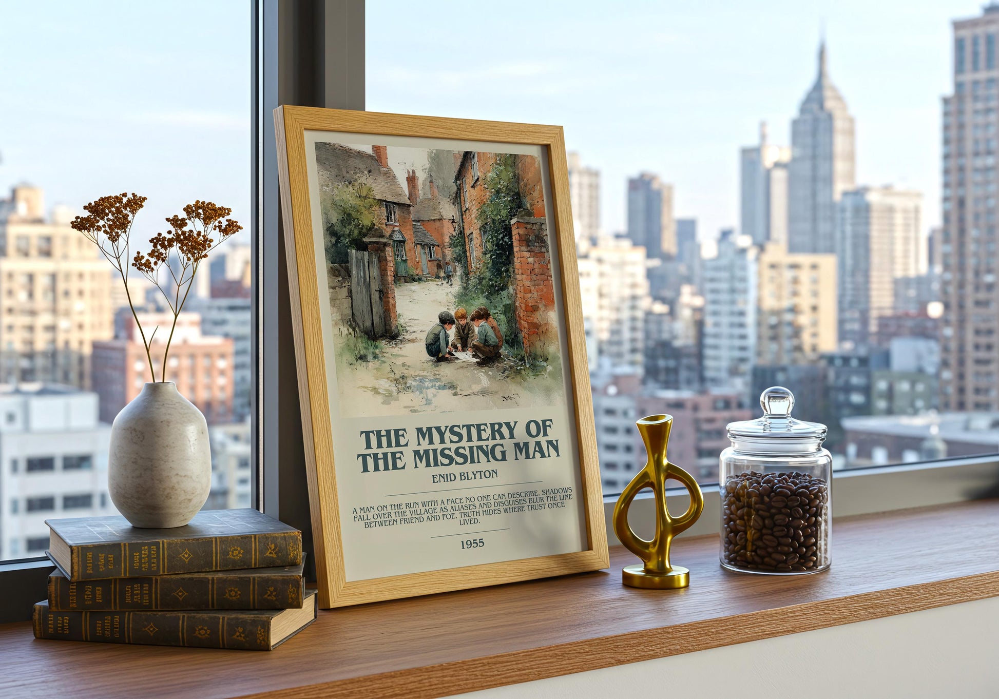 The Mystery Of The Missing Man by Enid Blyton | Descriptive Book Poster | Modern