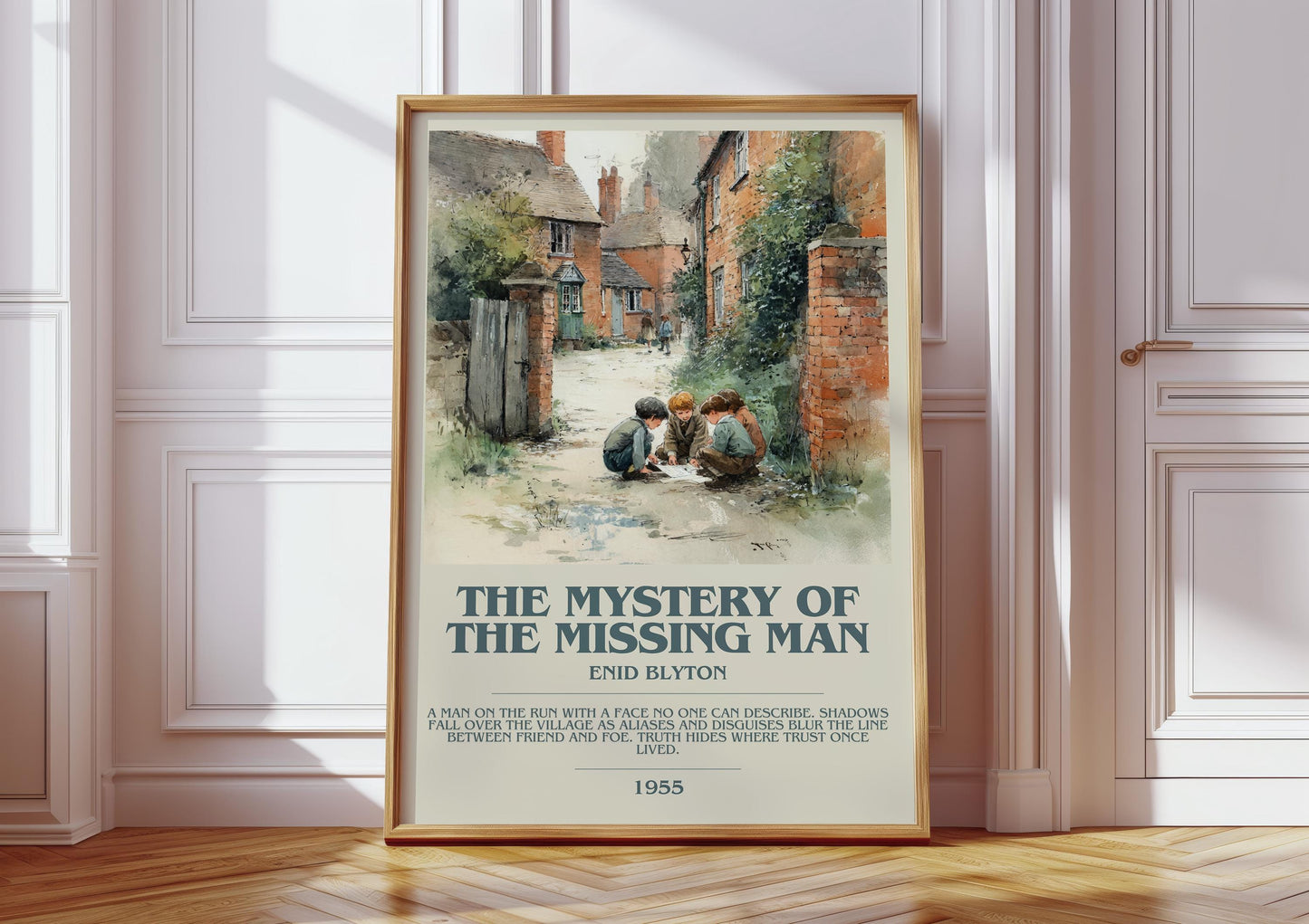 The Mystery Of The Missing Man by Enid Blyton | Descriptive Book Poster | Modern